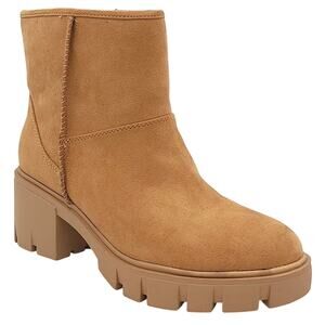 Sun+Stone Women Riyaa Chunky Platform Booties Size US 6M Chestnut Brown